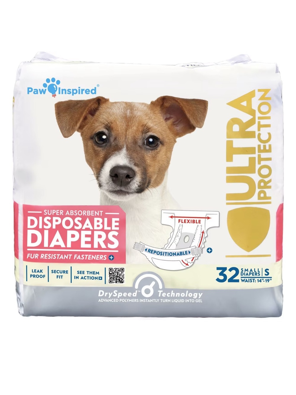 Paw Inspired SMALL Disposable Female Dog Diapers - 29 count